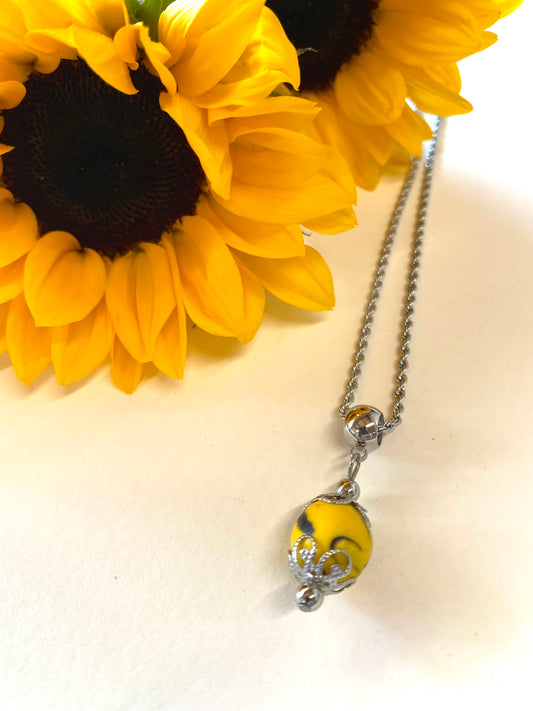 Sunflower Bloom Bead Necklace